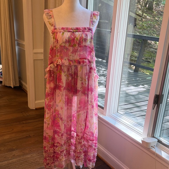 Free People Pink Floral Chemise - Picture 2 of 7